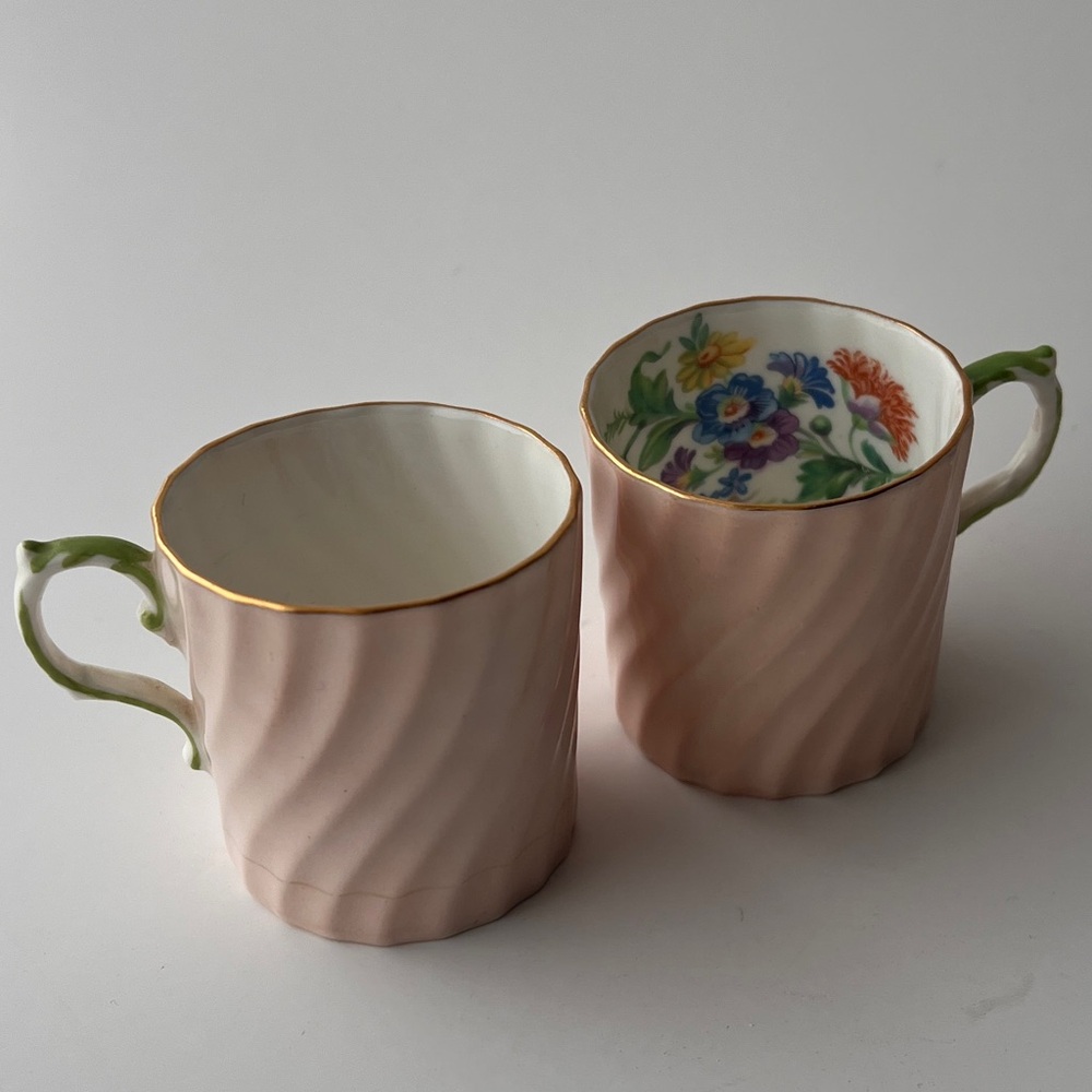 AYNSLEY vintage bone china, 2 teacups/espresso cups